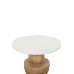 wooden pedestal marble top table - Image 5