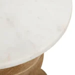 wooden pedestal marble top table - Image 4