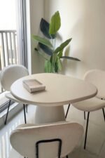 Off White Microconcrete Dining Table