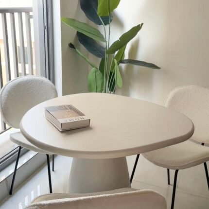 Off White Microconcrete Dining Table