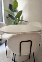 Off White Microconcrete Dining Table - Image 2