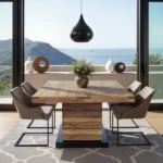 solid mango wood square table - Image 5