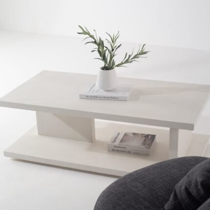 Off White Microconcrete Coffee Table-22