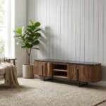 Meuble TV Priti en marbre noir