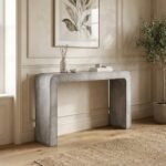 Off White Terrazzo Microconcrete Console Table
