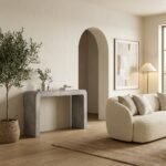 Off White Terrazzo Microconcrete Console Table - Image 2