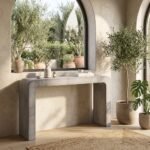 Off White Terrazzo Microconcrete Console Table - Image 3