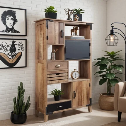 bibliothèque en bois massif-30