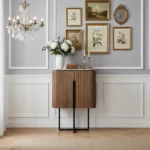 tall marble top sideboard in solid wood