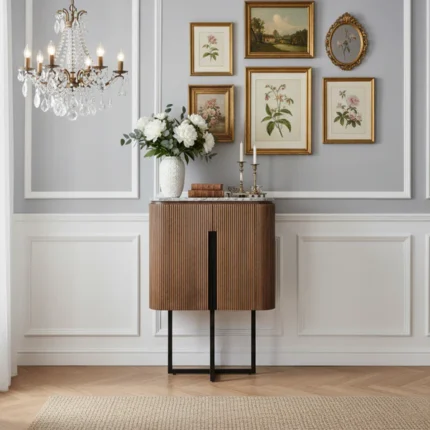 tall marble top sideboard in solid wood