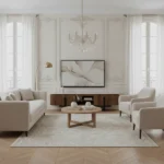 TV stand with a marble top