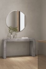 Off White Terrazzo Microconcrete Console Table