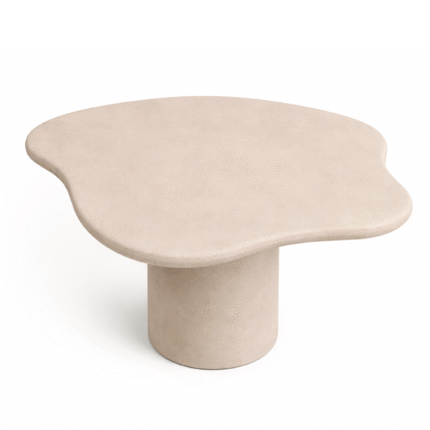 Light Beige Microconcrete Dining Table