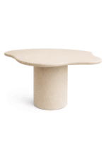 Light Beige Microconcrete Dining Table