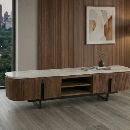 TV stand with a marble top