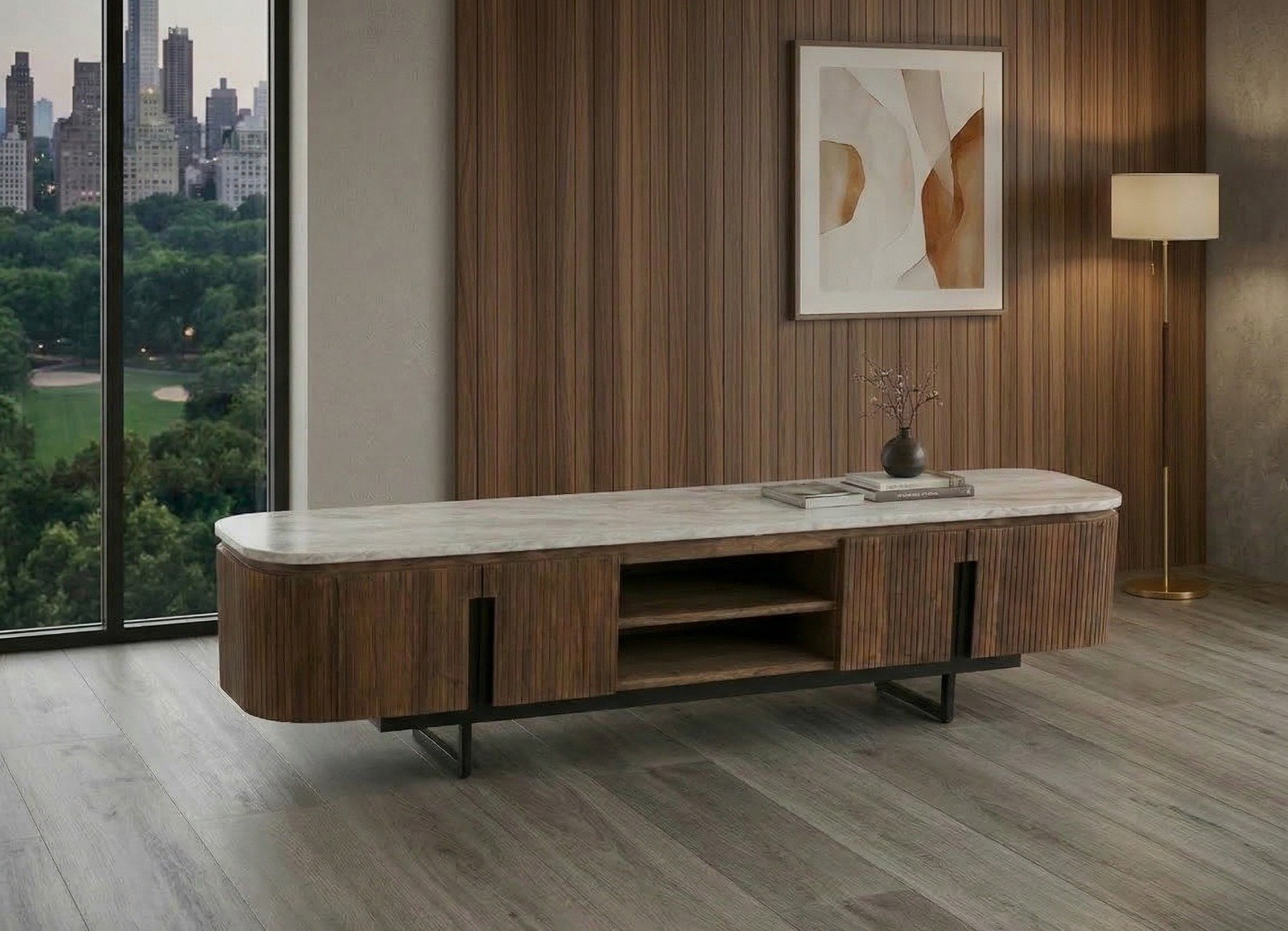 TV stand with a marble top TV stand with a marble top