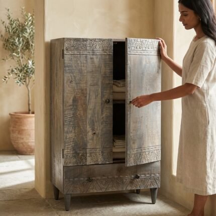 credenza in legno massello mango