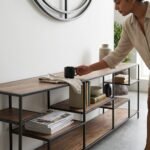 étagère basse industrielle en manguier - Image 3