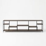 étagère basse industrielle en manguier