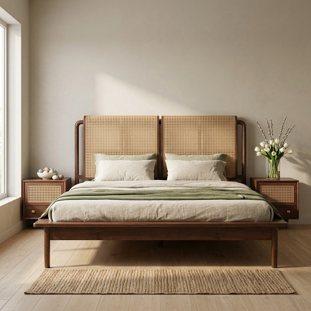 Soho rattan teak wood bed Soho rattan teak wood bed
