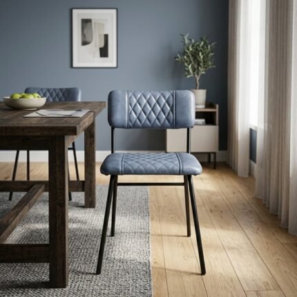 dining chair with diamond tufting