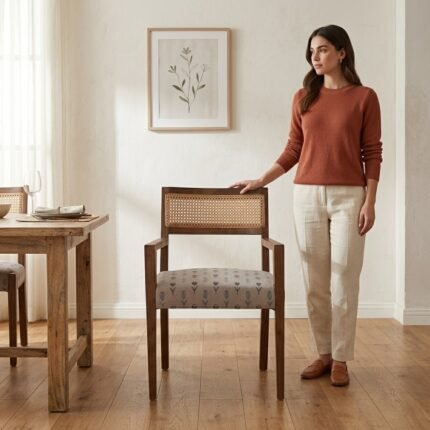 Wood and Cane Dining Chair