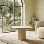 Off White Microconcrete Dining Table