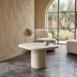 Off White Microconcrete Dining Table - Image 2