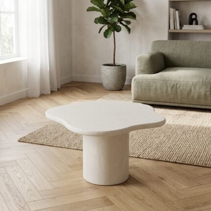 Off White Microconcrete Dining Table