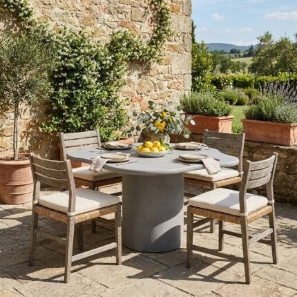 Ash Grey Microconcrete Dining Table