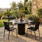 Black Microconcrete Dining Table - Image 4