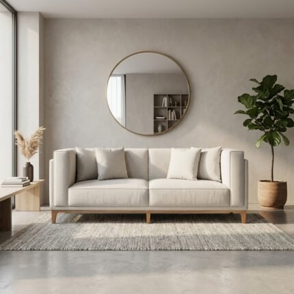 Priti teak wood sofa