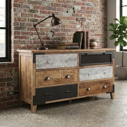 solid mango wood chest of drawers