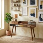 bureau 5 tiroirs en bois massif - Image 4