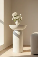 Off-White Microconcrete Side Table