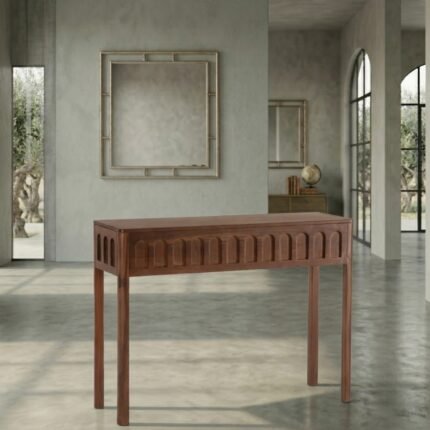 wooden console table with drawers