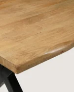 Eettafel Priti Natural with X Leg - Live Edge | 160 cm - Image 7