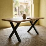 Eettafel Priti Natural with X Leg - Live Edge | 160 cm