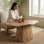 Eettafel Priti Brown table with Monolithic leg - Organic | 180 cm