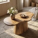 Eettafel Priti Brown table with Monolithic leg - Organic | 180 cm