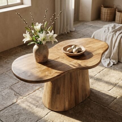 Eettafel Priti Brown table with Monolithic leg - Organic | 180 cm