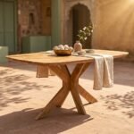 Eettafel Priti Dining Table Brown with Wooden Matrix Legs - Priti Oval | 140 cm