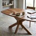 Eettafel Priti Dining Table Brown with Wooden Matrix Legs - Priti Oval | 140 cm - Image 3