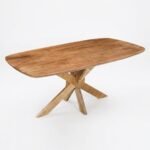 Eettafel Priti Dining Table Brown with Wooden Matrix Legs - Priti Oval | 140 cm