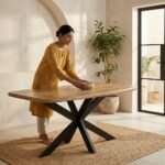 Eettafel Priti Dining Table Brown with Matrix Legs - Priti Oval | 160 cm