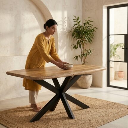 Eettafel Priti Dining Table Brown with Matrix Legs - Priti Oval | 160 cm