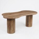 Eettafel Priti Brown Mango Wood Dining Table With Column Leg - Organic | 200 cm - Image 4