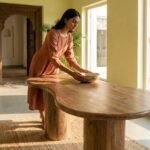 Eettafel Priti Brown Mango Wood Dining Table With Column Leg - Organic | 200 cm - Image 2