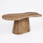 Eettafel Priti Brown Mango Wood Dining Table With Monolithic Leg - Organic | 200 cm