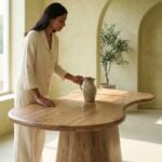 Eettafel Priti Brown Mango Wood Dining Table With Monolithic Leg - Organic | 200 cm - Image 2
